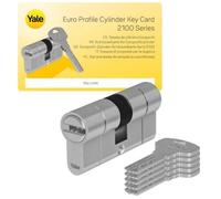 Cilindro de cerradura - YALE - YC2100 - Desconectable - 40x50 mm - 10 pines - 5 llaves reversibles - Niquelado