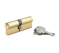 Cilindro di blocco profilo STD 40 x 50 mm - Sistema di sicurezza doppio ingresso ottone - Uso porta d'ingresso - Grande robustezza - Fornito con 3 chiavi dentate - THIRARD