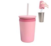 Cilindro di Ghiaccio in Silicone | con coperchio e cannuccia, portatile, mini, facile sformatura, in silicone - Secchiello per ghiaccio per bevande e cocktail - per Whiskey Bourbon Bibite Fresche, Fes