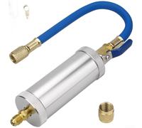 Cilindro di riempimento dell'olio del liquido refrigerante di alluminio blu con porto di 40mm e interruttore on/off per riparazione automobilistica di CA R134a R12 con la metropolitana di 188mm e la