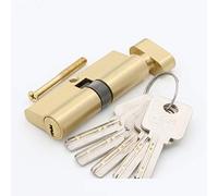 Cilindro di Sicurezza,Cilindro Profilato Security Hardware Della Porta 70 75mm Cilindro D'oro Interno Room Porta Serratura A Pressione Maniglia Portachiavi ottone Blocco Rame(70MM 3S SK)