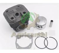 Cilindro e pistone motosega 52 cc con fasce, spinotto e guarnizione.