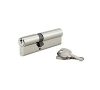 Cilindro di serratura profilo STD 40 x 60 mm - Sistema di sicurezza doppio ingresso ottone finitura nichel - Uso porta d'ingresso - Made in France - Fornito con 3 chiavi dentate - THIRARD
