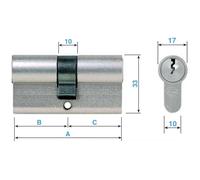 CILINDRO EUROPEO Corbin 30/60 Ottone Nichelato - non frizionato