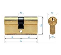 CILINDRO EUROPEO Corbin 45/70 Ottone -DIN- non frizionato
