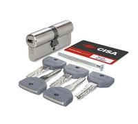 Cilindro europeo di sicurezza Cisa Asix P8 misura 35/35 mm Cromato satinato