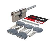 Cilindro europeo di sicurezza con codolo Cisa Asix P8 misura 30/50 mm Cromato satinato
