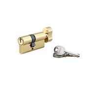 Cilindro europeo per serratura a pomolo SA 35Bx25mm, anti estrazione, ottone, 3 chiavi - THIRARD