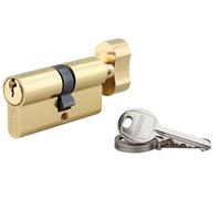 Cilindro europeo per serratura a pomolo SA 35Bx30mm, anti estrazione, ottone, 3 chiavi - THIRARD