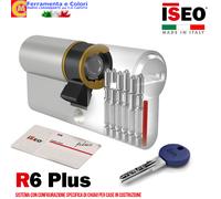 Cilindro Europeo Sagomato ISEO R6 PLUS Nichel 5 Chiavi + 1 Cantiere VARIE MISURE
