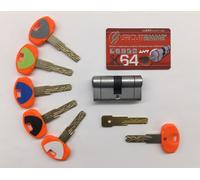 CILINDRO EUROPEO SECUREMME CHIAVE-CHIAVE EVO K64 - 5 CHIAVI + C. CANTIERE