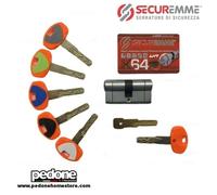 Cilindro Europeo SECUREMME EVO K64 Alta Sicurezza 5 Chiavi + Chiave da Cantiere