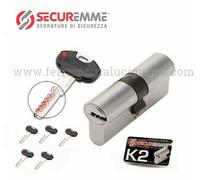 Cilindro sagomato k2 3200-c securemme ott.nich.satin chiavi 5 mm 100 30+70 Secur