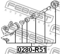 FEBEST 0280-R51 Cilindro secondario, Frizione per NISSAN,NISSAN (ZHENGZHOU)