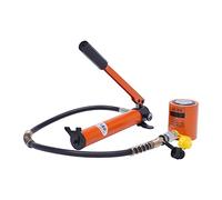Cilindro idraulico 20T - Pressa idraulica con pompa manuale, modello CP-180, quantità olio 350cc, pressione max 70MPa, incl. tubo da 1m e leva manuale, cavalletto di sollevamento arancione per
