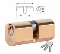CILINDRO TONDO DOPPIO PROFILO ISEO PER SERRATURA L 56 C 28 D 28 OTTONE 842028287