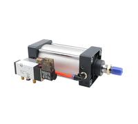 Cilindro integrato con valvola solenoide, alesaggio 50 mm, corsa 25-1000 mm, set di cilindri pneumatici senza magnete(Scf50x150,DC12)