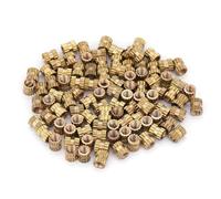 Cilindro M2.5 in Ottone Zigrinato Rotondo con Inserto per Legno, Dado Filettato Integrato per Mobili - Connettore Assortito per Fissaggio in Legno (100 pezzi)