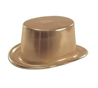Cilindro metallizzato oro cappello in plastica chorus line