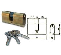 Cilindro Ovale Da Infilare In Ottone. A 5 Pistoncini. Dotazione Tre Chiavi.