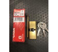 CILINDRO OVALE MM 56 CENTRATO OTTONE ORIGINALE CISA CON CHIAVI CODICE 08210-02
