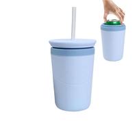 Cilindro per cubetti di ghiaccio in silicone, con coperchio e cannuccia, mini rilascio facile, in silicone, a pressione, per bevande e cocktail, per whisky, bourbon, soda, serata, casa,