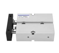 Cilindro pneumatico a doppia azione, cilindro ad aria a doppia asta e doppio albero in lega di alluminio, diametro di 20 mm, corsa di 20 mm con attacco M5 per l’automazione industr