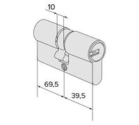 Cilindro Profilato Doppio +69,5 = 109 (40 70) Cisa Asix P8 Pro 39,5 mm