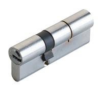 CILINDRO PROFILATO DOPPIO SERIE 'K2' mm 35+10+55 = 100 (40+60) cromo satinato...