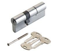 CILINDRO PROFILATO DOPPIO SERIE 'KY' mm 25+10+30 = 65 (30+35) cromo satinato ...