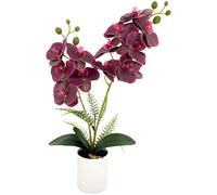 Cilindro sabbia nera orchidea finta in vaso con aspetto naturale per styling cas
