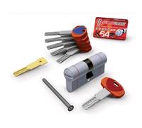 Cilindro Sagomato Evo K64 36-C Hand Securemme Cromo Satinato - Chiavi 5 - Mm 112