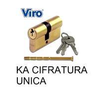 CILINDRO SAGOMATO OTTONATO VIRO MM. 60 (30+30) + 3 CHIAVI KA CIFRATURA UNICA