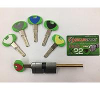 CILINDRO SECUREMME DI ALTA SICUREZZA EVOK22 QCS mm. 30-30 PREDISPOSTO PER IL POMOLO RESISTENTE AL BUMPING europeo 1 chiave da cantiere 5 chiavi a duplicazione protetta sigillate