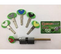 CILINDRO SECUREMME DI ALTA SICUREZZA EVOK22 QCS mm. 30-40 PREDISPOSTO PER IL POMOLO RESISTENTE AL BUMPING europeo 1 chiave da cantiere 5 chiavi a duplicazione protetta sigillate