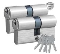 Cilindro Serratura, Serratura Porta Blindata, Serratura Porta Esterna con 3 tasti, Installazione facile Serratura Porta, Set di Cilindro Eeuropeo, Cilindretto Serratura Porta (30/40, 70mm, 2 PACK)