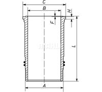 Cilindro trattamento finale senza anello camicia 003 WN 25 01 MAHLE per NEOPLAN