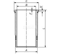 Cilindro trattamento finale senza anello camicia 037 LW 00101 001 MAHLE