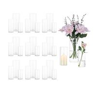 Cilindro Vaso Per Fiori In Vetro Trasparente, 10 Set Glasseam Modern Basic Vasi Per La Decorazione Della Tavola Centrotavola Matrimoni Pampa Erba Portacandele Per Soggiorno Ornamenti, 10/15/20 Cm Alto