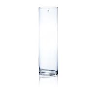 Cilindro Vaso, Vetro Decorativo Cyli Rotondo H.50cm D.15cm Chiaro SANDRA RICH