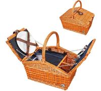 cilio 156812 Salerno - Cestino da picnic, in vimini, 38 x 26 x 37 cm, colore: Marrone