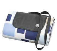 Cilio Coperta da picnic Weekend blu, coperta in pile, 145 x 130 cm, fondo impermeabile, coperta da spiaggia con pratica maniglia per il trasporto