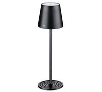 Cilio Lampada da tavolo LED SOLE, colore nero, dimmerabile, con sensore touch e funzione memoria, ideale per interni ed esterni, con cavo USB-C, altezza 35 cm, diametro 11 cm