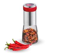 Cilio Peperoncino Piccante, da riempire, diametro 6,5 cm, altezza 14,5 cm, con tappo di chiusura, con adesivi scrivibili, per fiocchi di peperoncino uniformemente fini