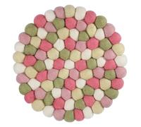 cilio Sottobicchiere Lana PASTELLO rotondo, realizzato a mano, in lana di pecora, Ø 21 cm, pastello, resistente al calore, lavabile, commercio equo e solidale del Nepal, progetti sociali