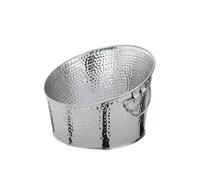 cilio Refrigeratore per bevande, refrigeratore per bottiglie in metallo, effetto martello, con 2 manici, contenitore refrigerante per vino, spumante, birra, bottiglie e lattine, secchio per cubetti di