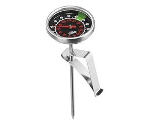 cilio Termometro da latte | acciaio inossidabile | misuratore di temperatura per liquidi | per schiuma latte perfetta | clip regolabile | marcature a 60 °C - 70 °C | scala fino a 100 °C