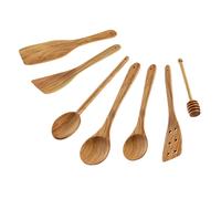 Cilio Toscana Olivewood Utensil Set Includes Assorted Cooking and Serving Spatulas Turners and Spoons Natural 7Piece