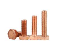 Cilky Viti Metalliche 1 pz M6 M8 Vite Esagonale Esterna in Rame Puro conduttivo Bullone di conduttività in Rame Rosso Viola(25mm,M6-1pcs)