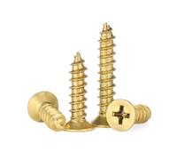 Cilky Viti Metalliche 10/20pz Viti per Legno a Testa Svasata a Croce in Ottone M2 M3 M3.5 M4 M5 Viti autofilettanti a Testa Piatta Viti per Trapano con Coda a Punta Dorata(M4x10mm(20 PCS))